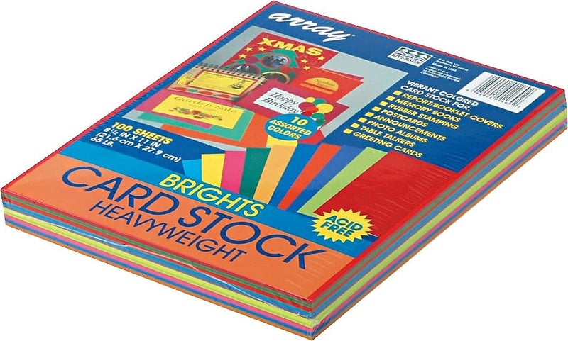 Array Card Stock Pacon 101169 Array Card Stock, 65 lb., Letter, Assorted Bright Colors, 100 Sheets/Pack - Image 3